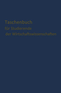 Vorderes Coverbild Taschenbuch für Studierende der Wirtschaftswissenschaften
