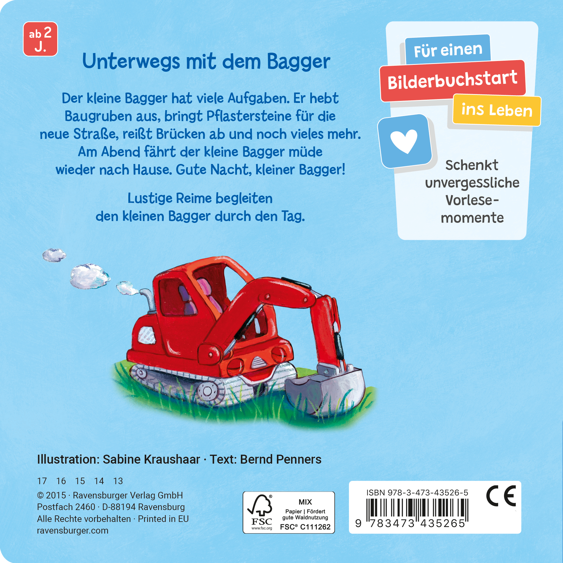 Rückseitencover Was machst du, kleiner Bagger?