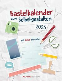 Vorderes Coverbild Alpha Edition - Do-it Yourself weiß 2025 Wandkalender, 24x31cm, Bastelkalender mit Seiten aus hochwertigem Bastelkarton, gestaltbares Titelblatt, Ferientermine DE/AT/CH und int. Kalendarium